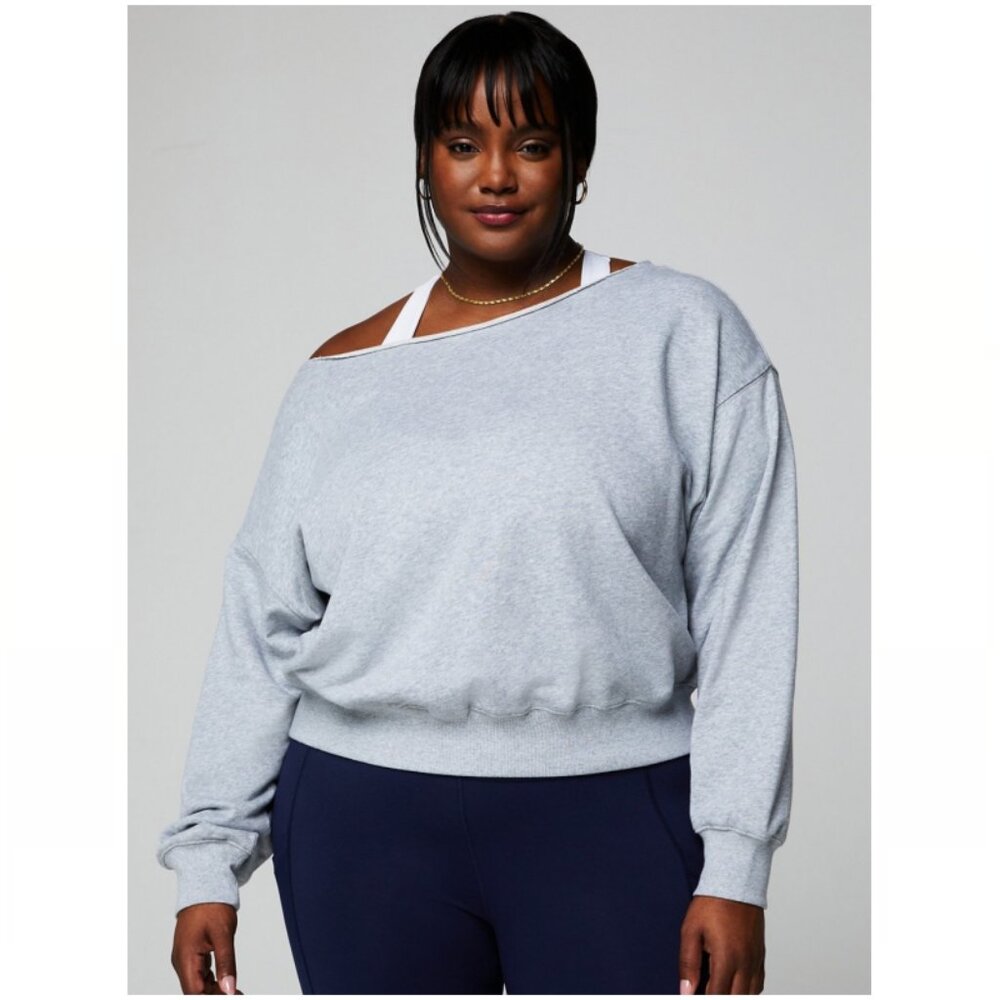 Fabletics Year Round Terry Off Shoulder Sweatshirt - Picture 1 of 9